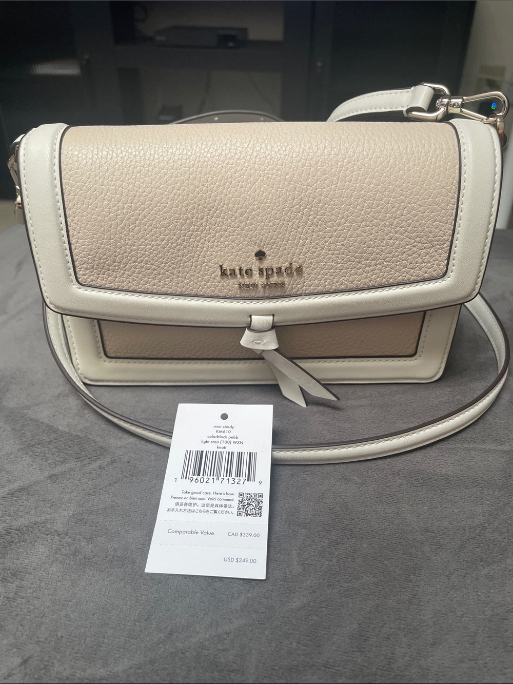 Small kate spade Cream and White Leather Tassel Crossbody - Picture 9 of 11